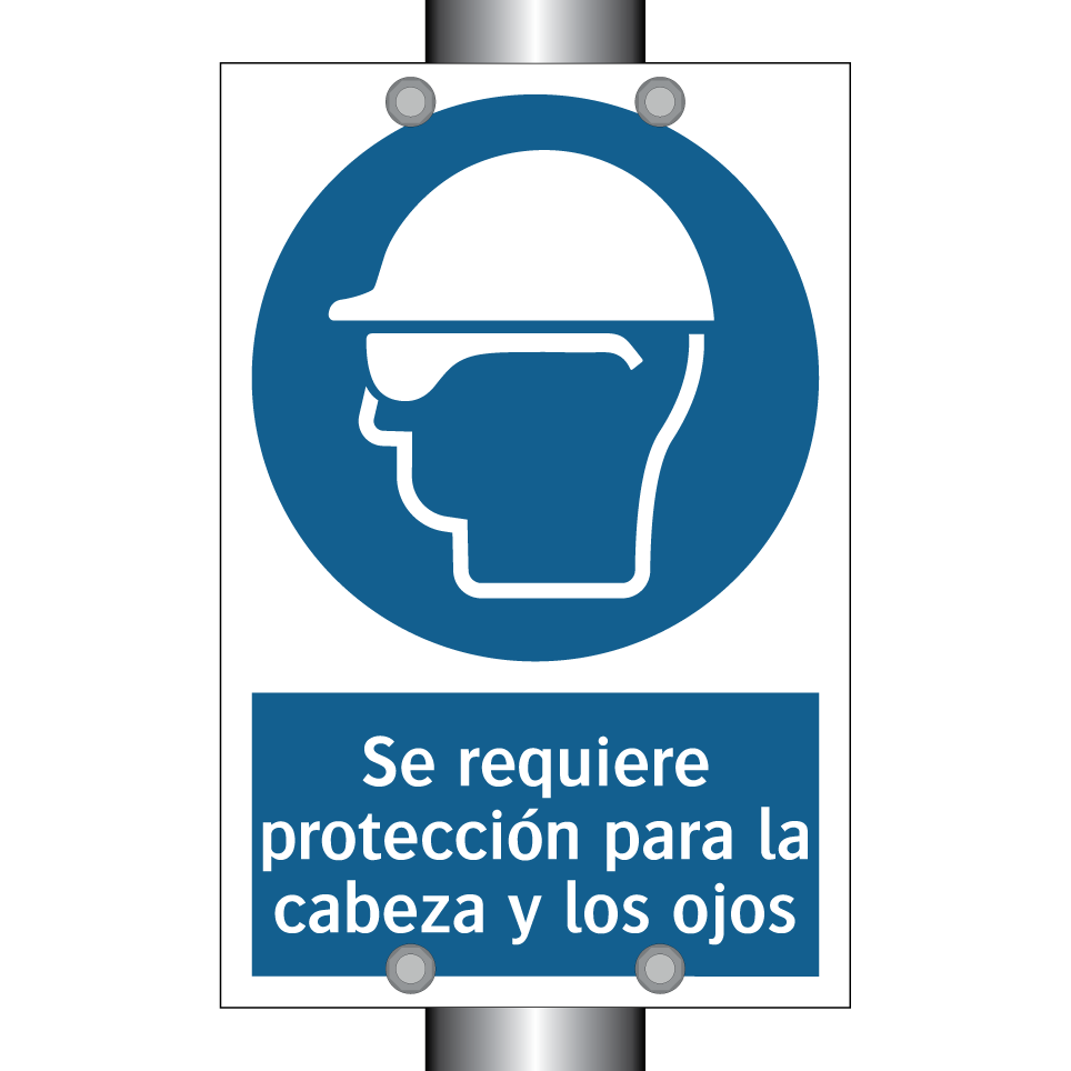 Se requiere protección para la cabeza y los ojos