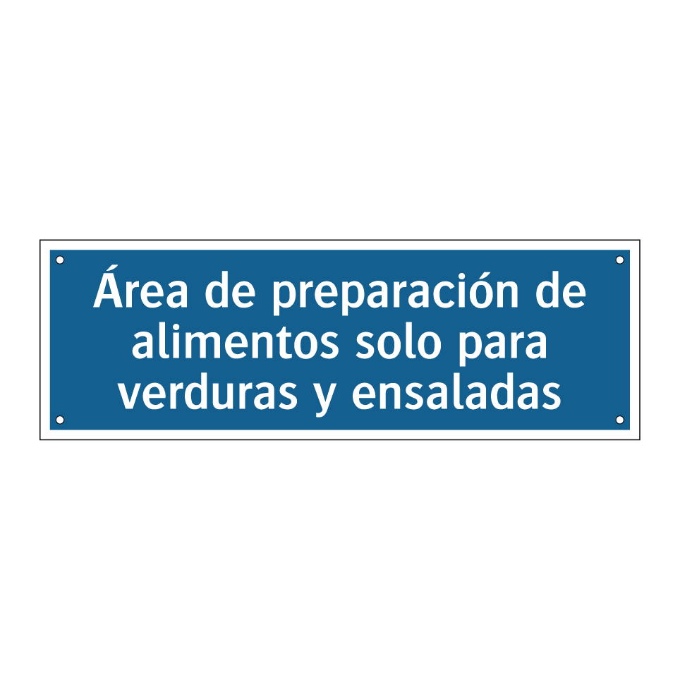 Área de preparación de alimentos solo para verduras y ensaladas
