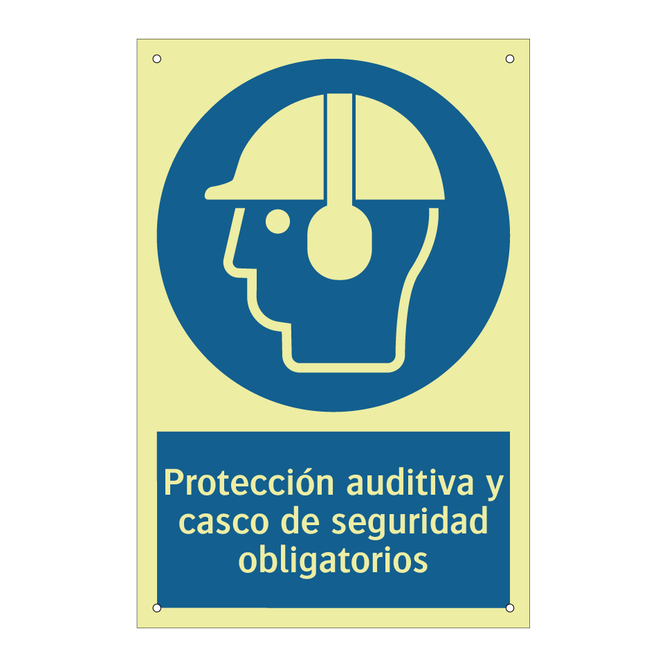 Protección auditiva y casco de seguridad obligatorios
