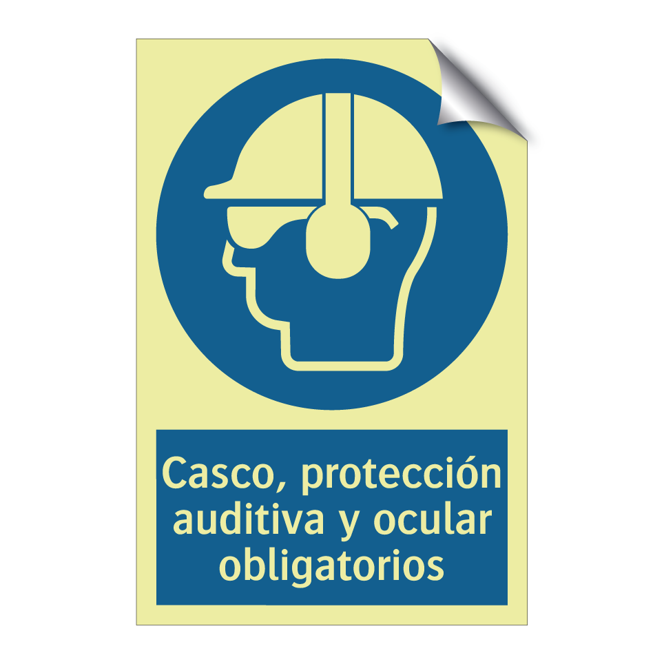 Casco, protección auditiva y ocular obligatorios