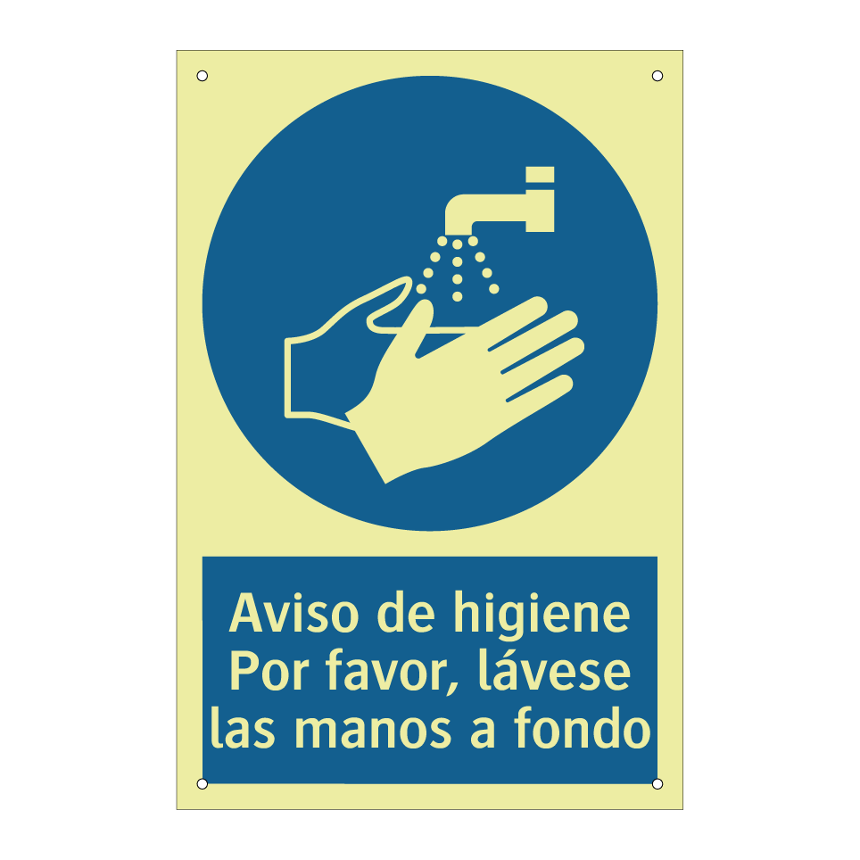 Aviso de higiene Por favor, lávese las manos a fondo