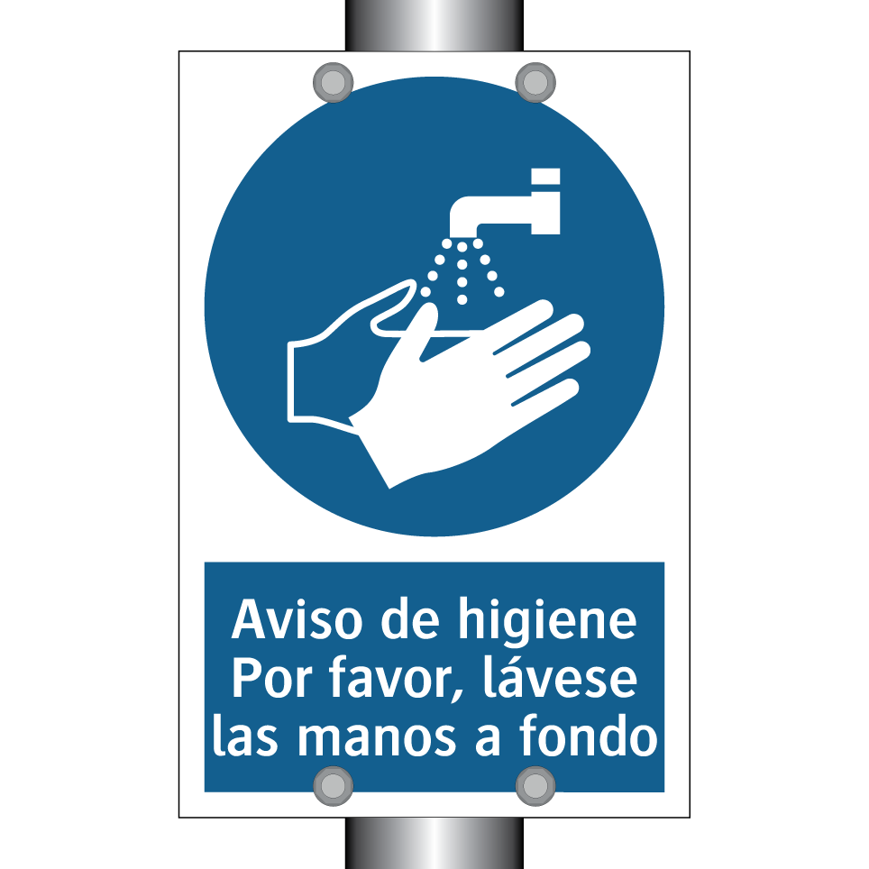 Aviso de higiene Por favor, lávese las manos a fondo