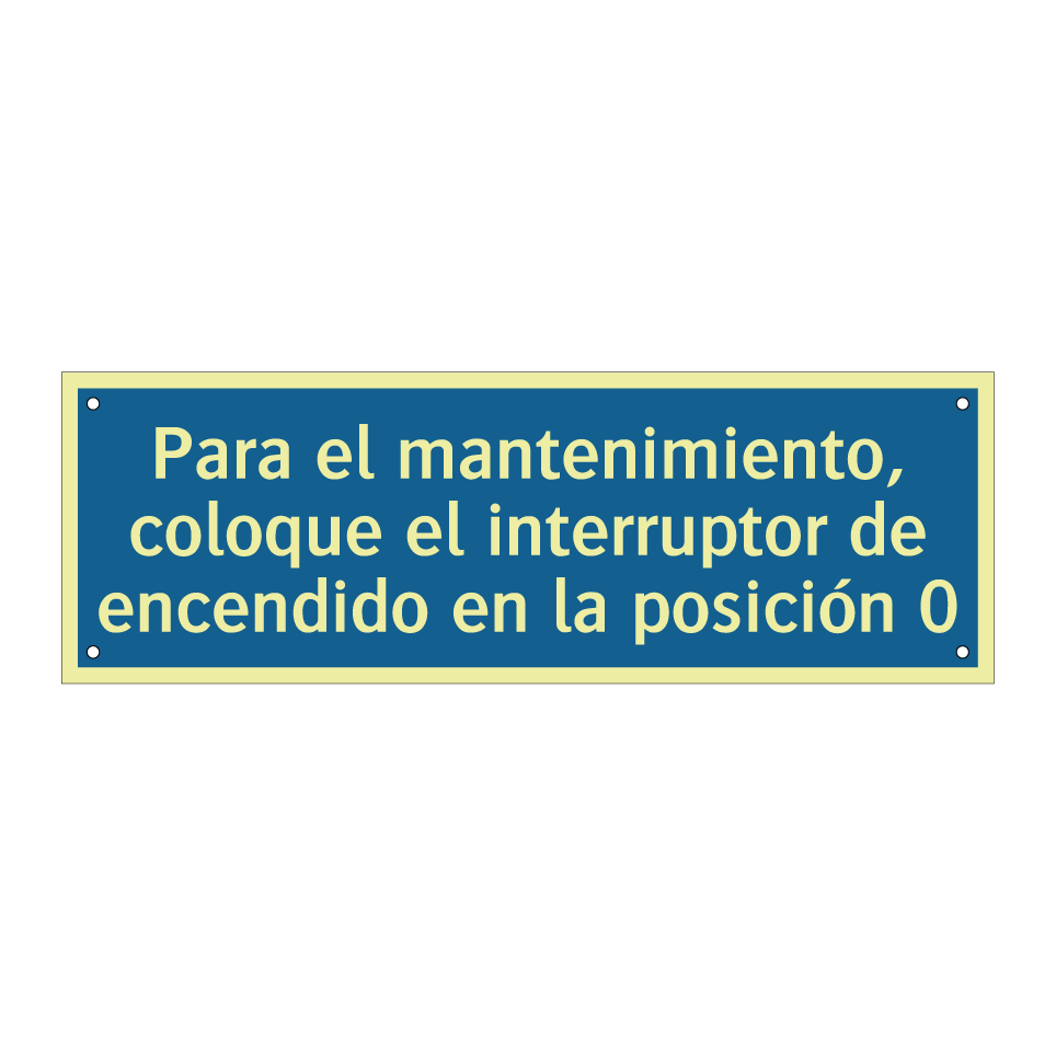 Para el mantenimiento, coloque el interruptor de encendido en la posición 0
