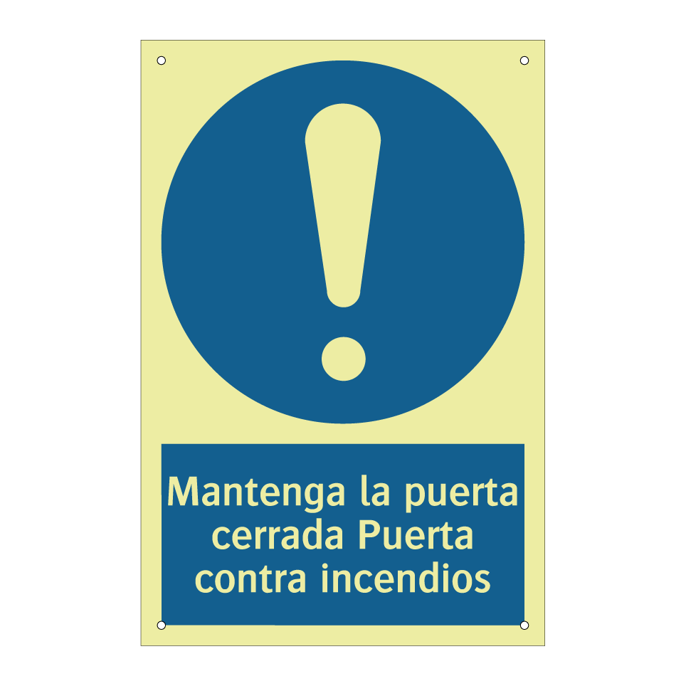 Mantenga la puerta cerrada Puerta contra incendios