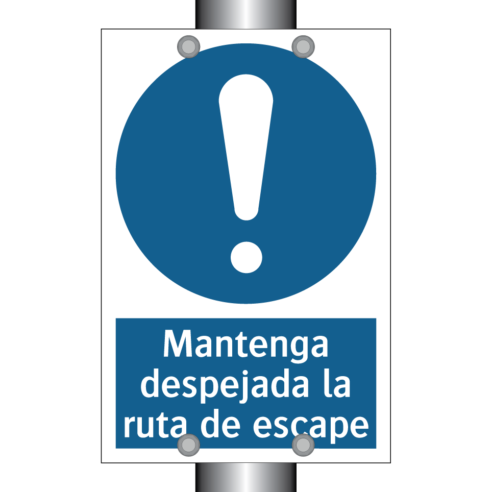 Mantenga despejada la ruta de escape