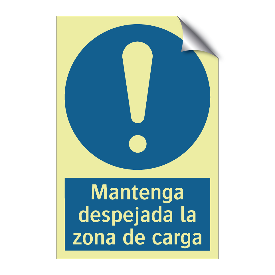 Mantenga despejada la zona de carga