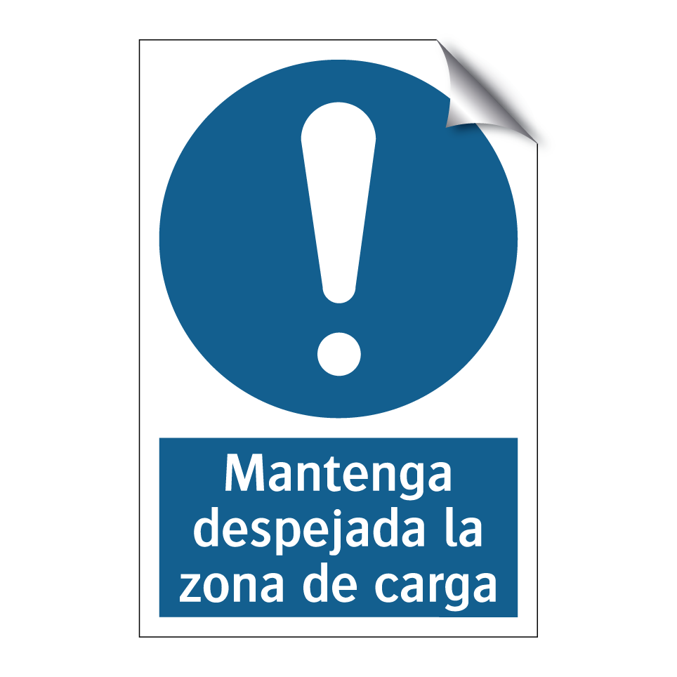 Mantenga despejada la zona de carga
