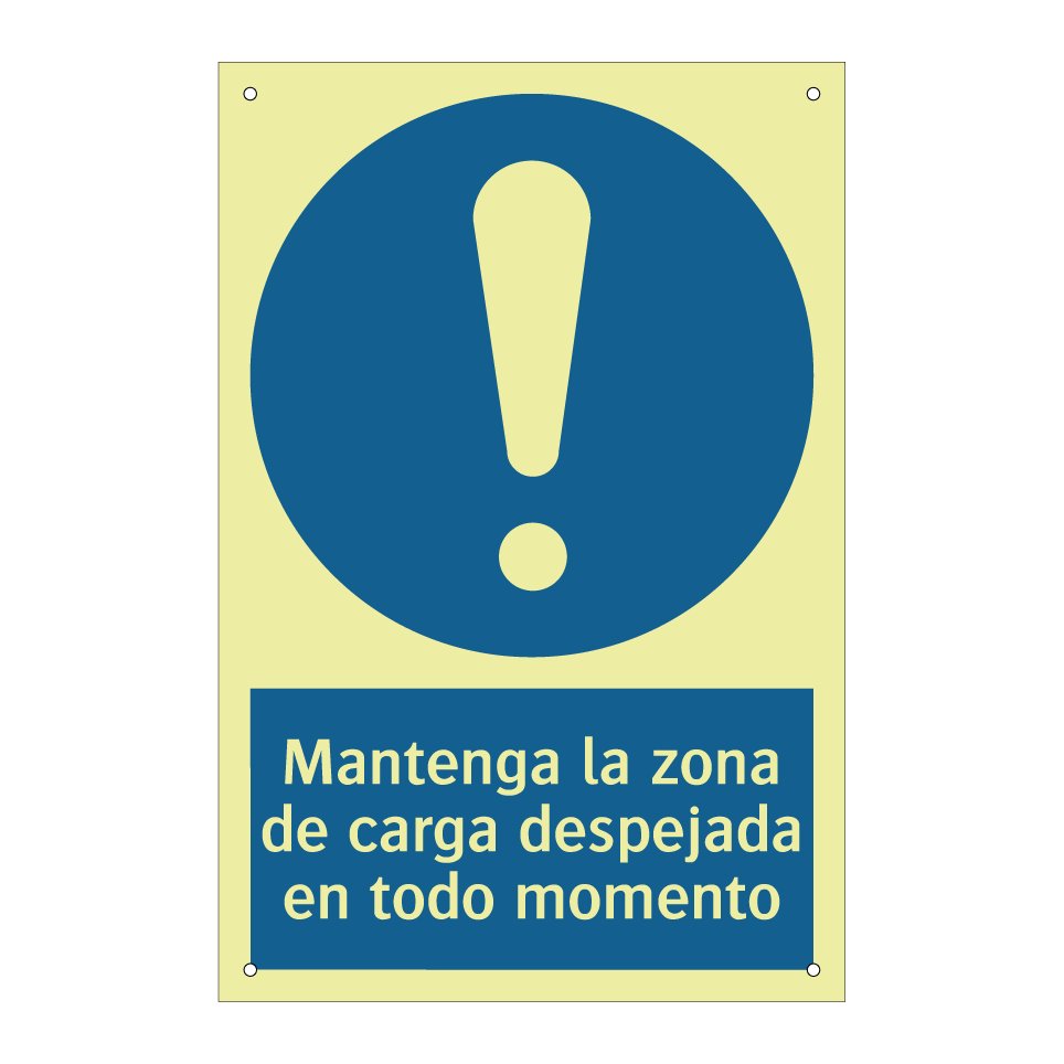 Mantenga la zona de carga despejada en todo momento