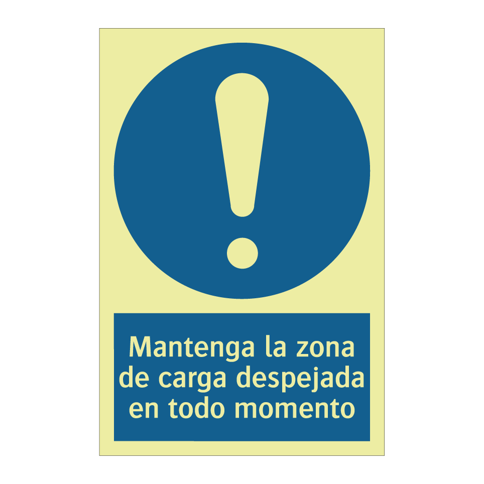 Mantenga la zona de carga despejada en todo momento