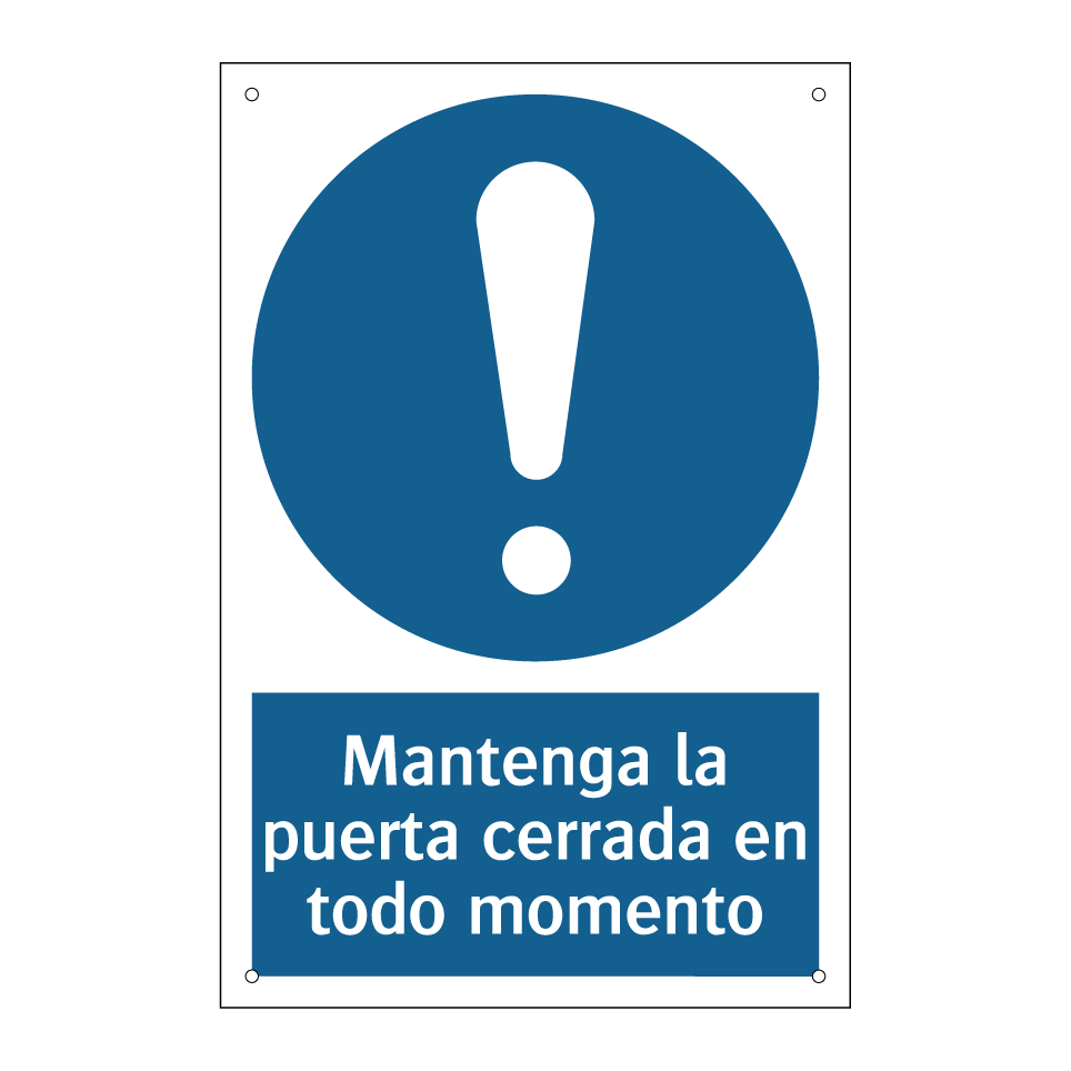 Mantenga la puerta cerrada en todo momento