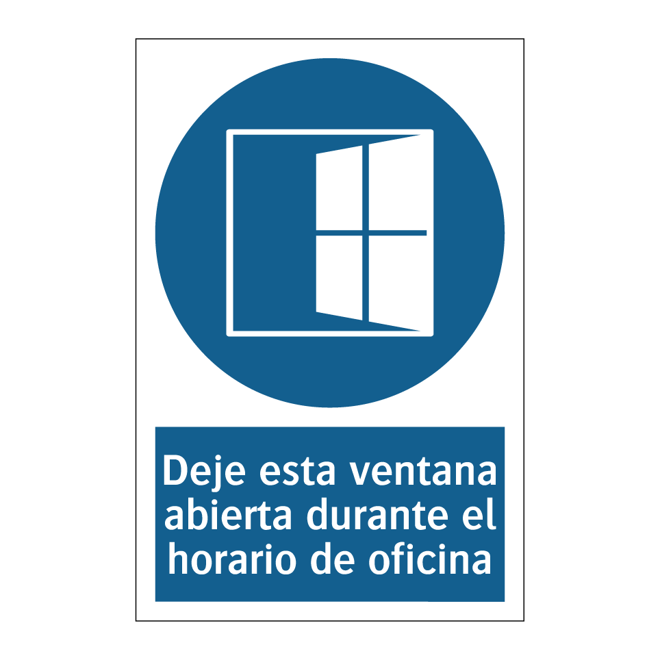 Deje esta ventana abierta durante el horario de oficina
