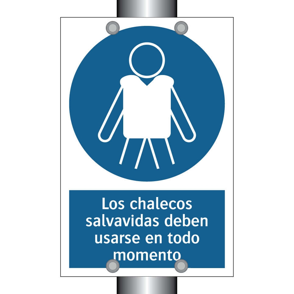 Los chalecos salvavidas deben usarse en todo momento