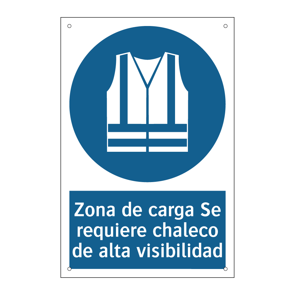 Zona de carga Se requiere chaleco de alta visibilidad