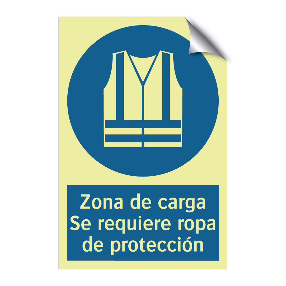 Zona de carga Se requiere ropa de protección