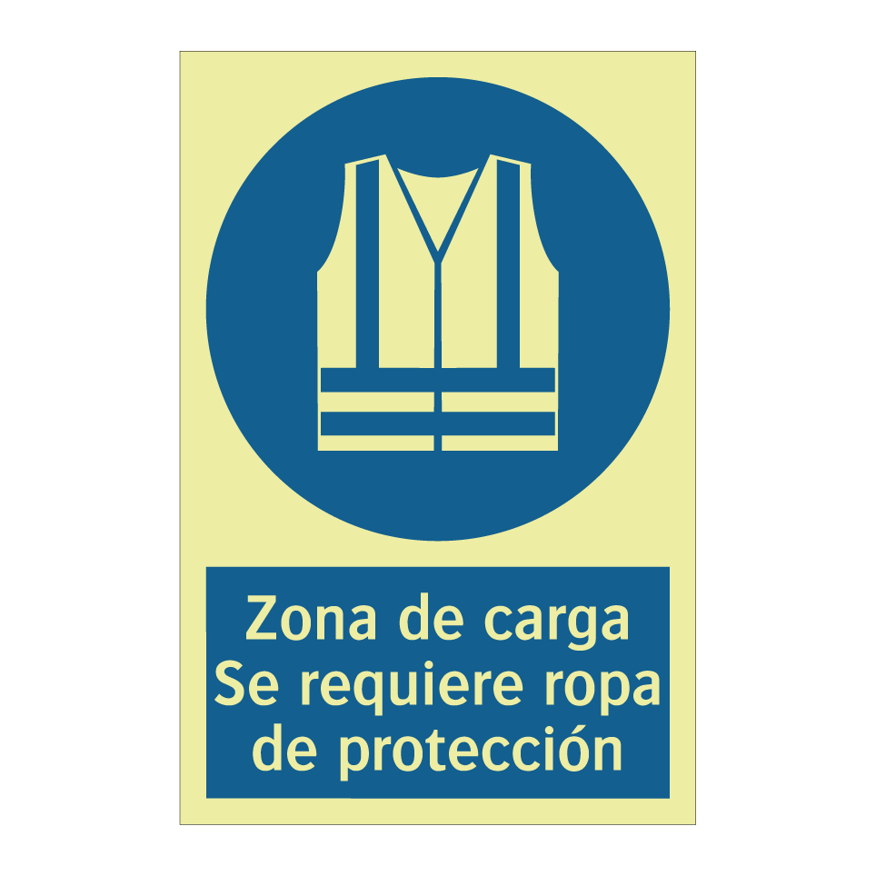 Zona de carga Se requiere ropa de protección
