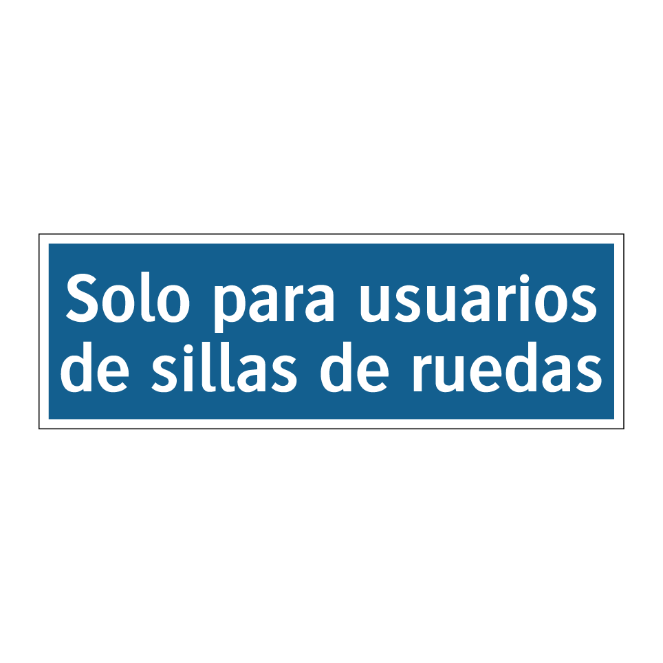 Solo para usuarios de sillas de ruedas