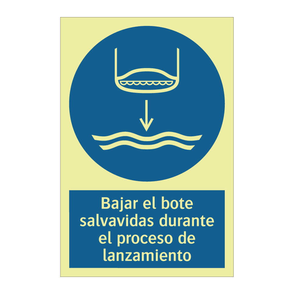 Bajar el bote salvavidas durante el proceso de lanzamiento