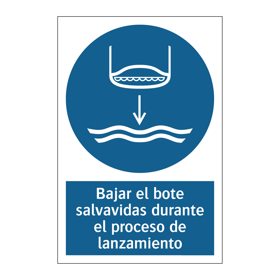 Bajar el bote salvavidas durante el proceso de lanzamiento