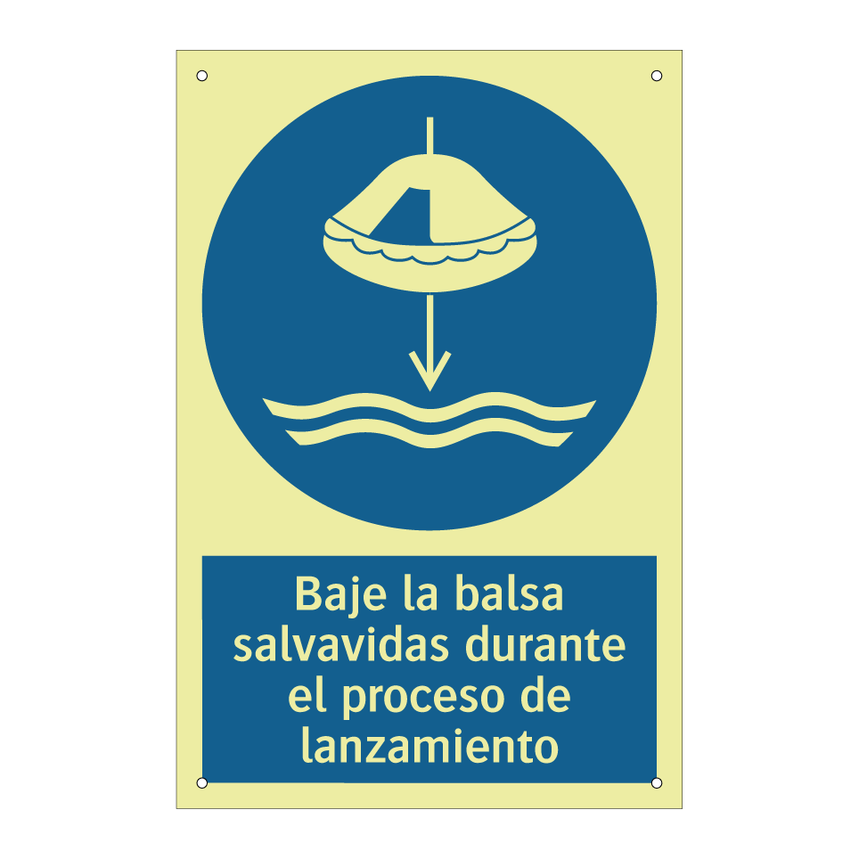 Baje la balsa salvavidas durante el proceso de lanzamiento