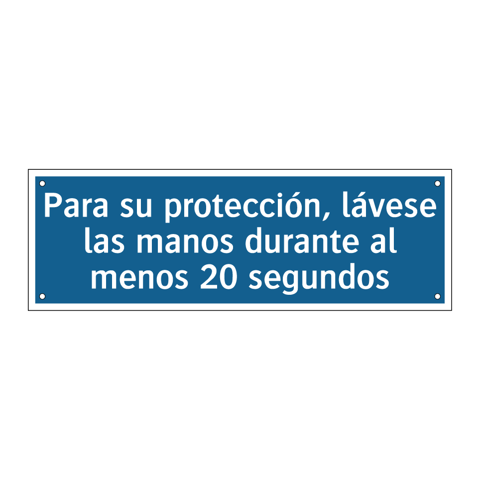 Para su protección, lávese las manos durante al menos 20 segundos