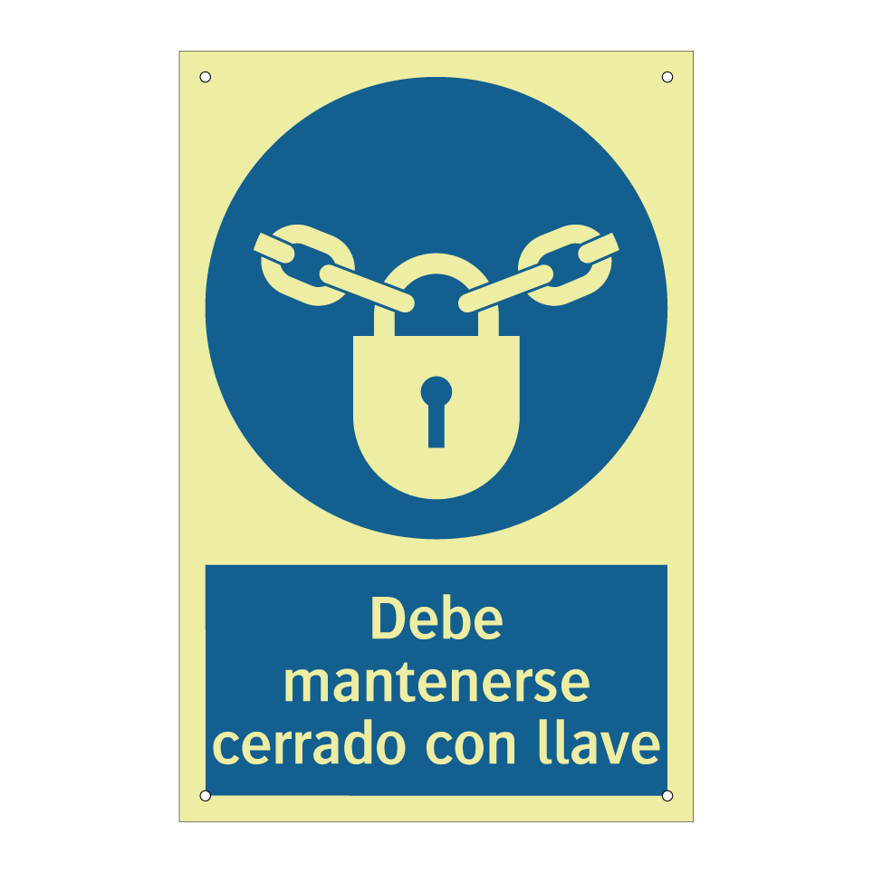 Debe mantenerse cerrado con llave