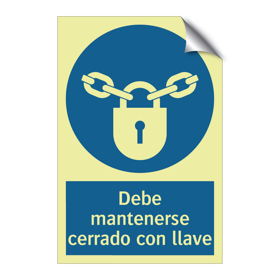 Debe mantenerse cerrado con llave