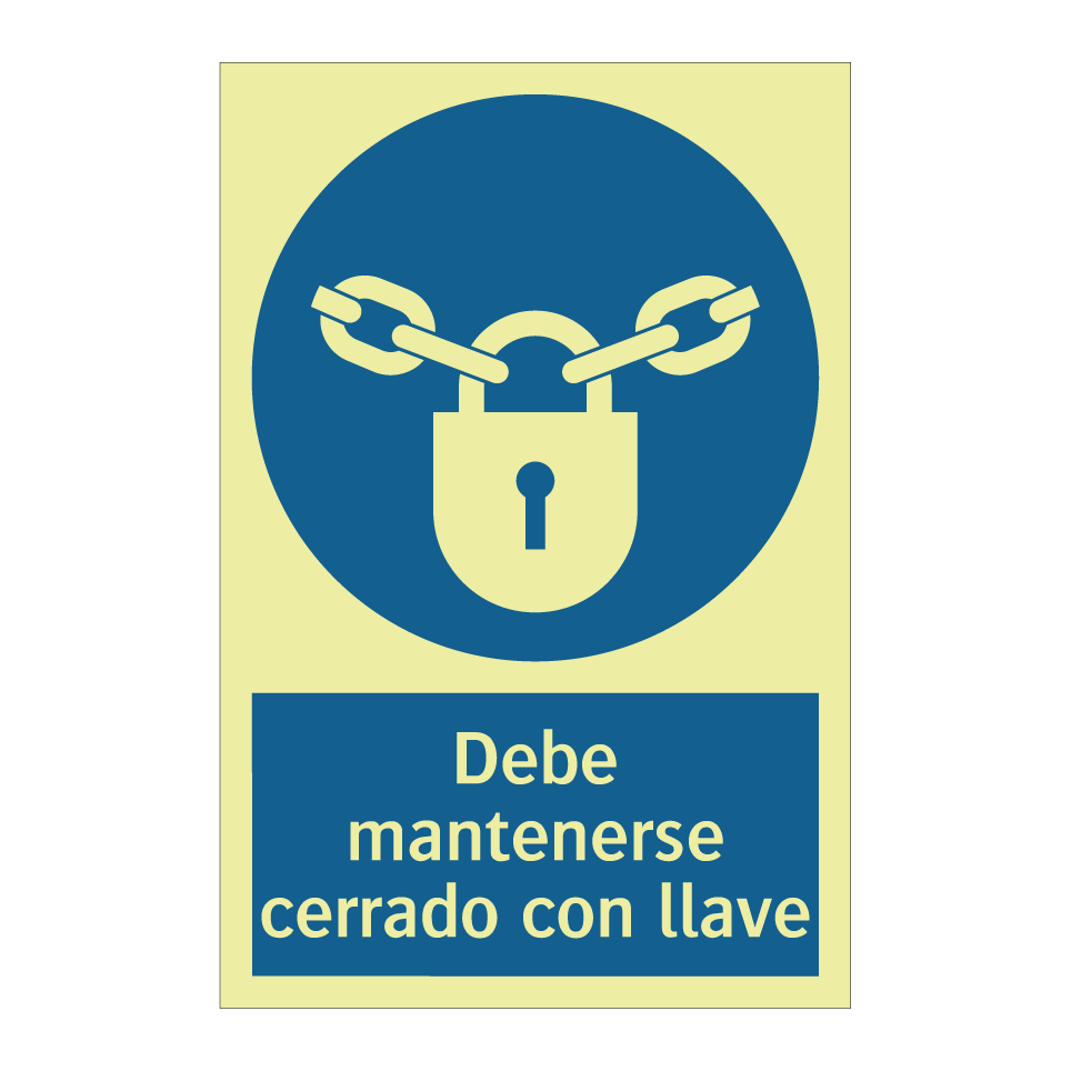 Debe mantenerse cerrado con llave