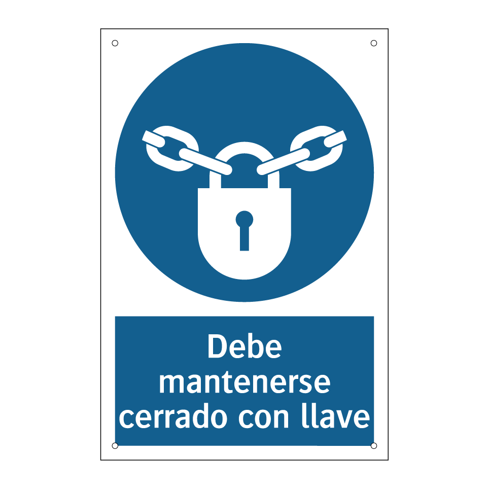 Debe mantenerse cerrado con llave