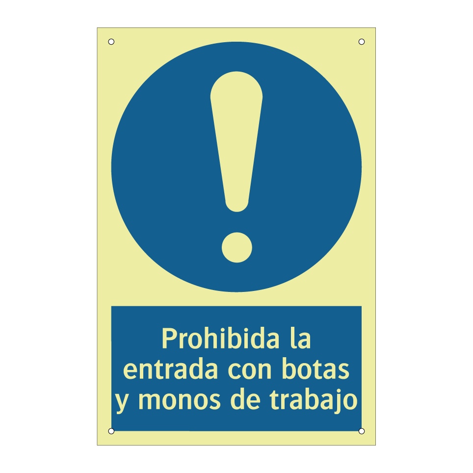 Prohibida la entrada con botas y monos de trabajo