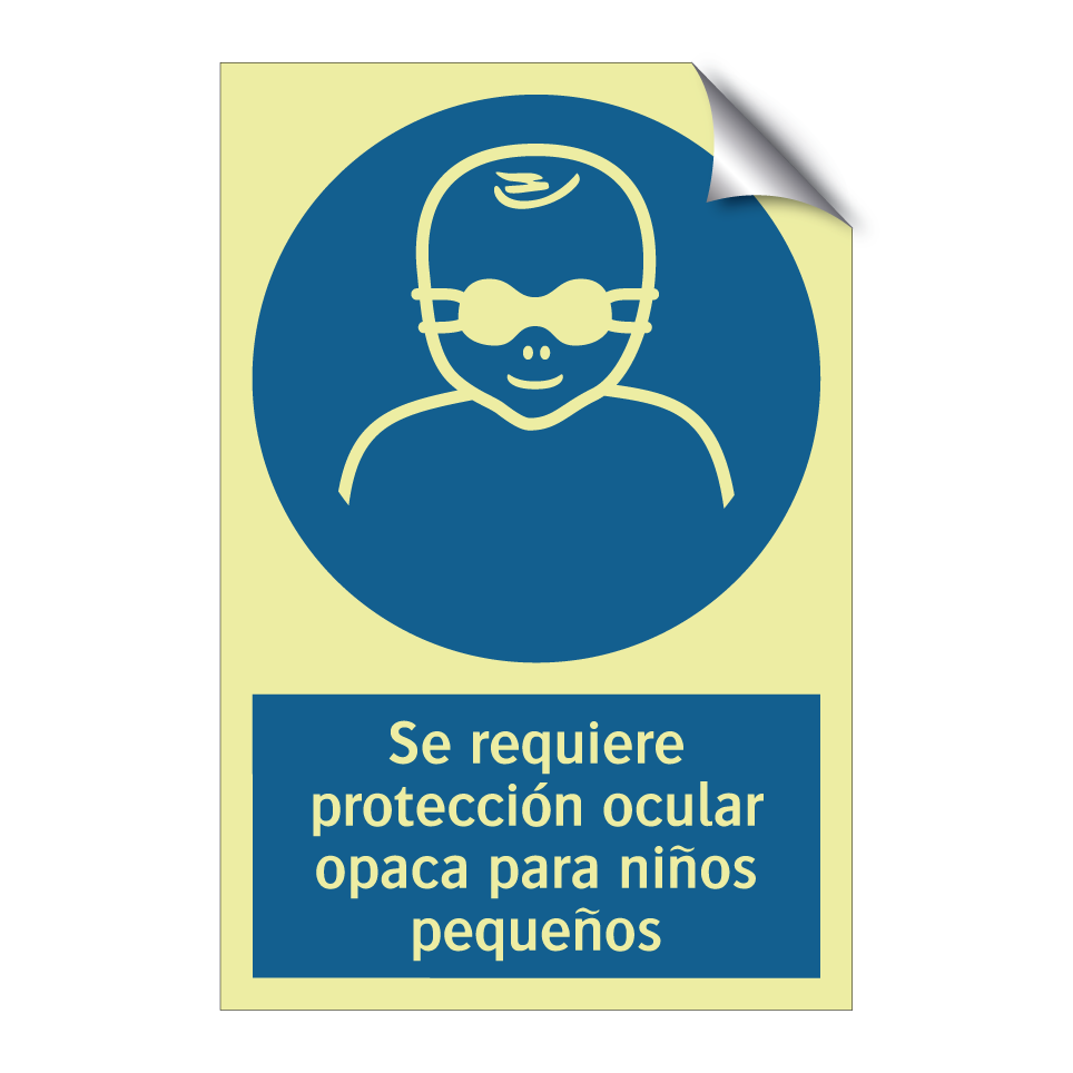 Se requiere protección ocular opaca para niños pequeños
