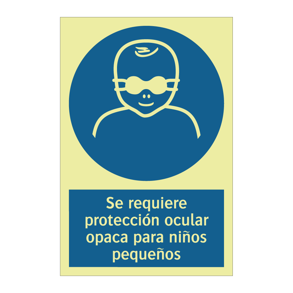 Se requiere protección ocular opaca para niños pequeños
