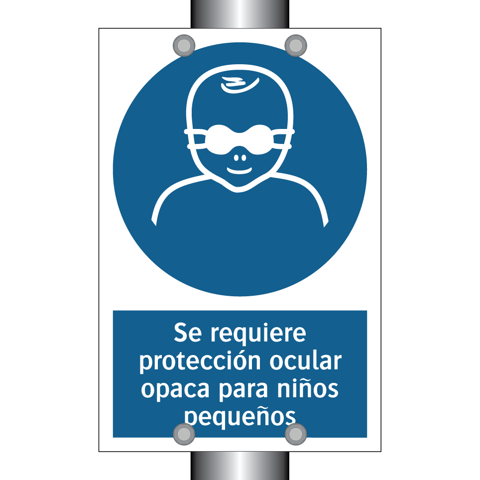 Se requiere protección ocular opaca para niños pequeños