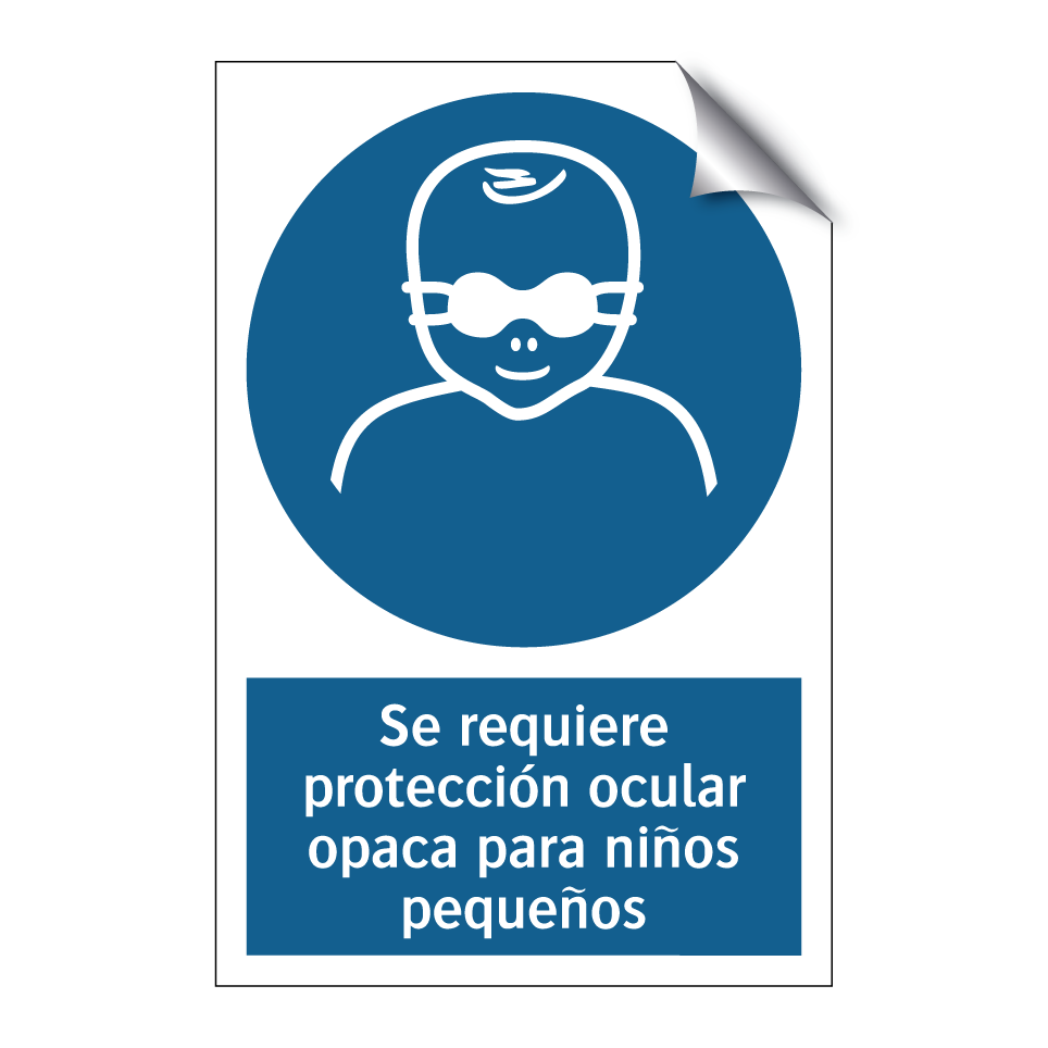Se requiere protección ocular opaca para niños pequeños