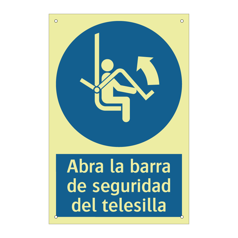 Abra la barra de seguridad del telesilla