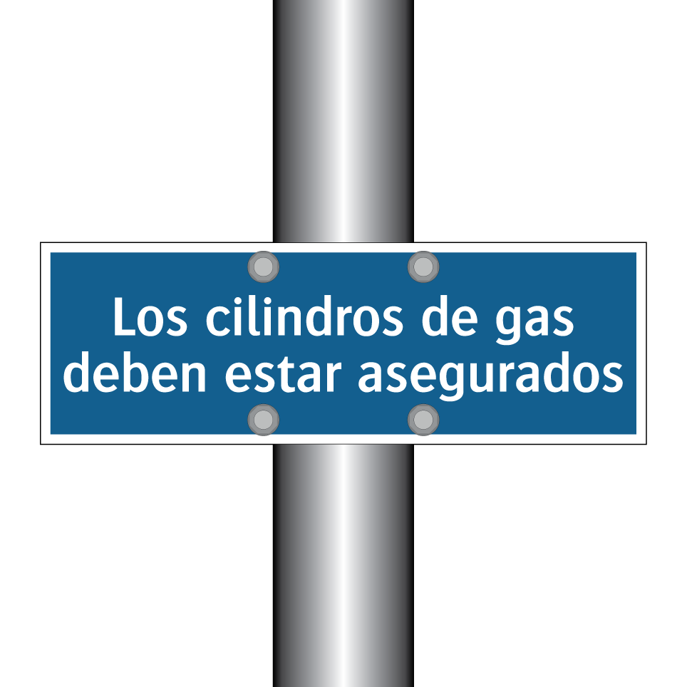 Los cilindros de gas deben estar asegurados