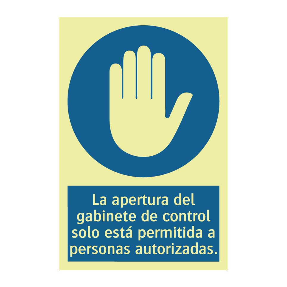 La apertura del gabinete de control solo está permitida a personas autorizadas.