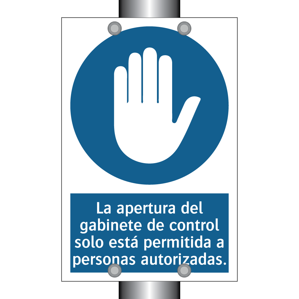 La apertura del gabinete de control solo está permitida a personas autorizadas.