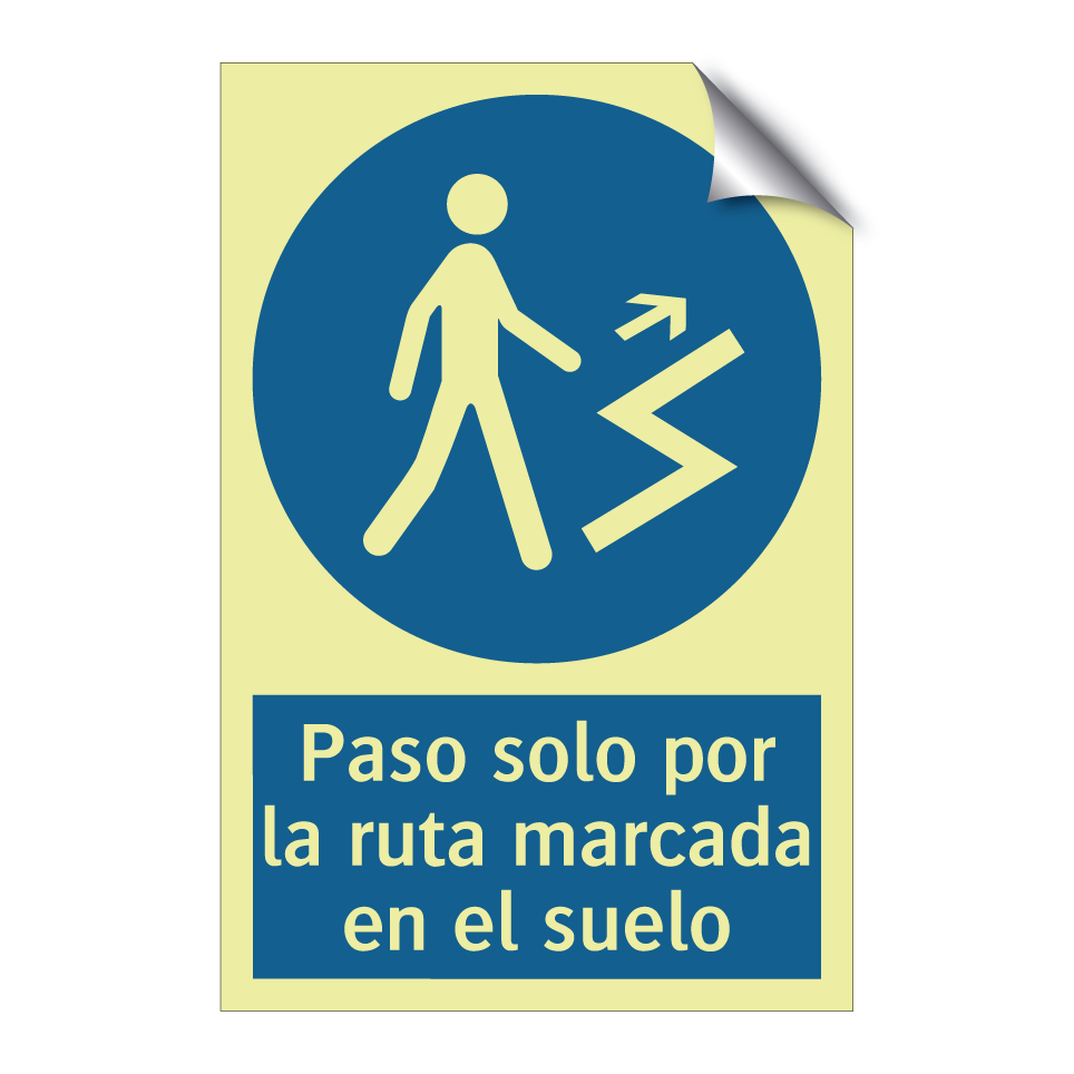 Paso solo por la ruta marcada en el suelo