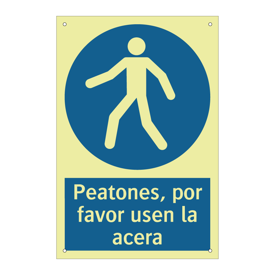 Peatones, por favor usen la acera