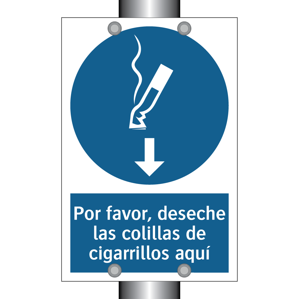 Por favor, deseche las colillas de cigarrillos aquí