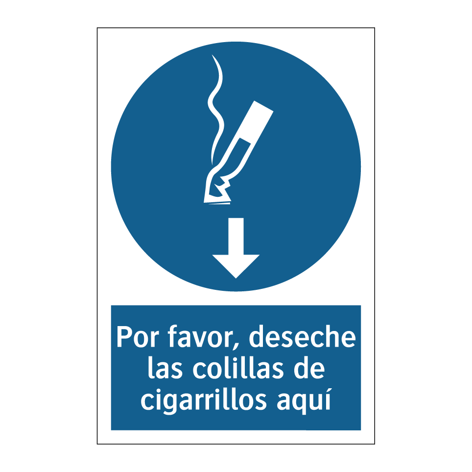 Por favor, deseche las colillas de cigarrillos aquí