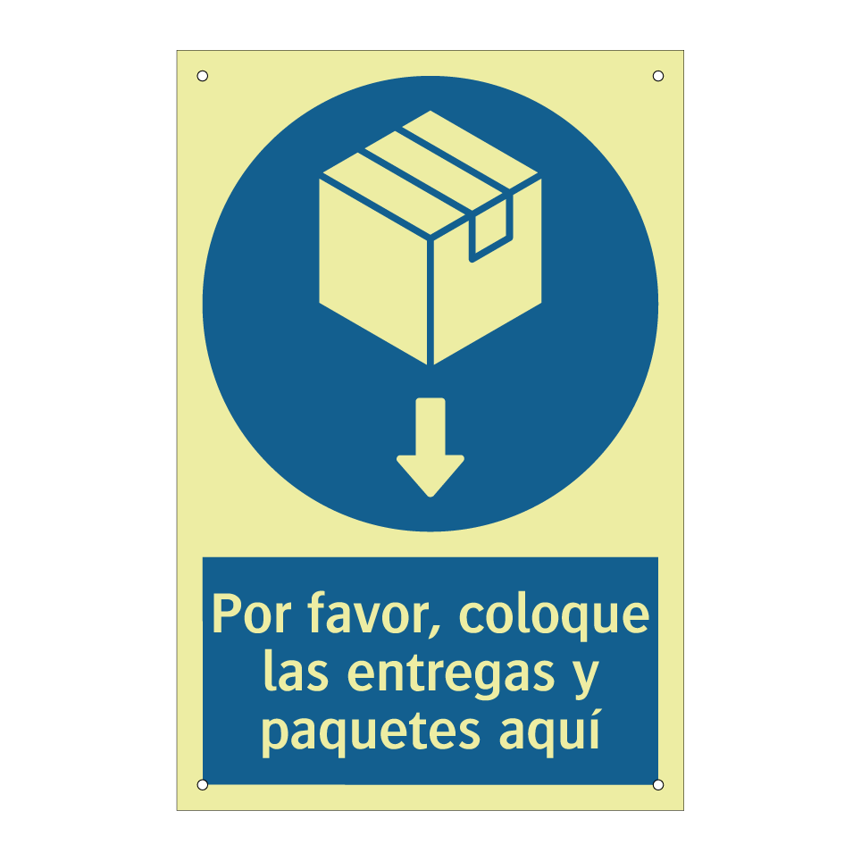Por favor, coloque las entregas y paquetes aquí