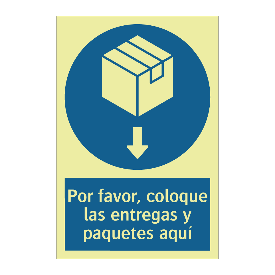 Por favor, coloque las entregas y paquetes aquí