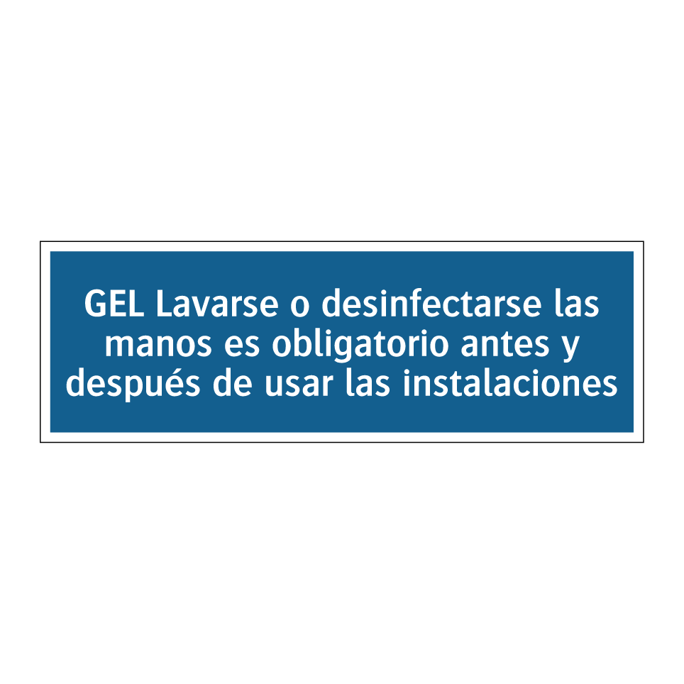 GEL Lavarse o desinfectarse las manos es obligatorio antes y después de usar las instalaciones