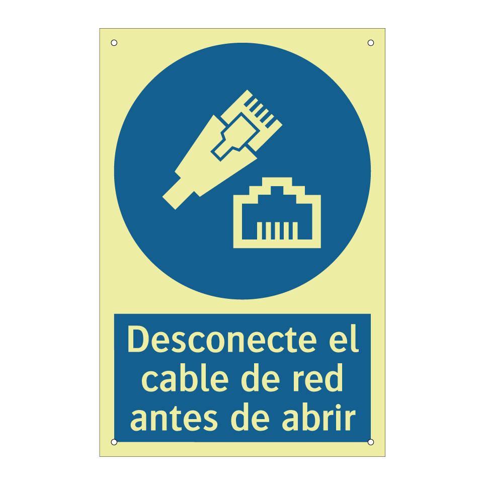 Desconecte el cable de red antes de abrir