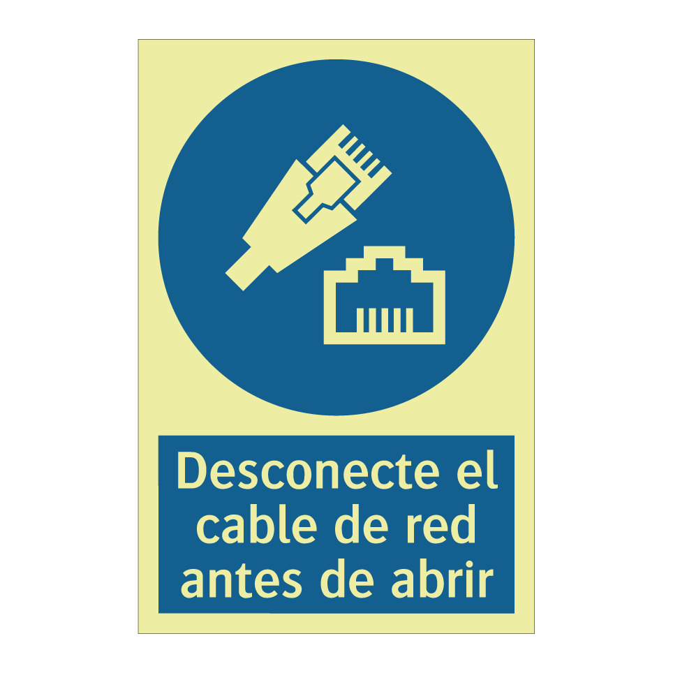 Desconecte el cable de red antes de abrir