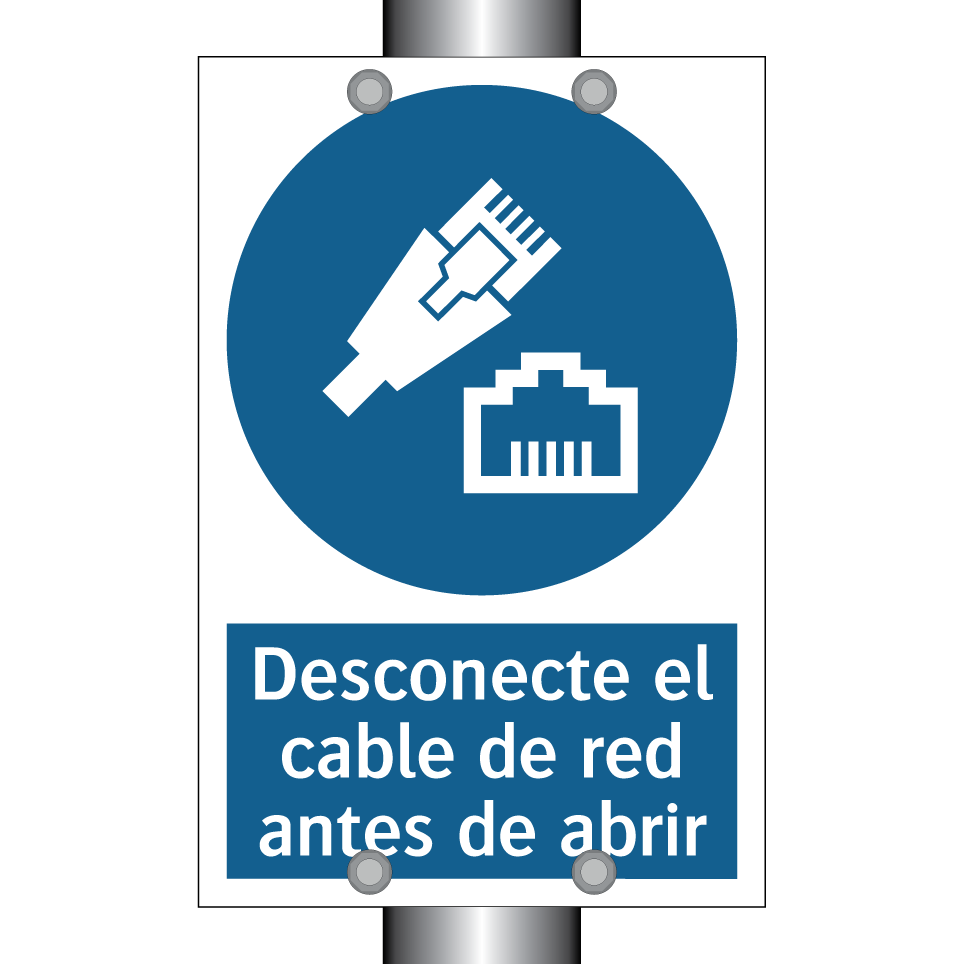 Desconecte el cable de red antes de abrir