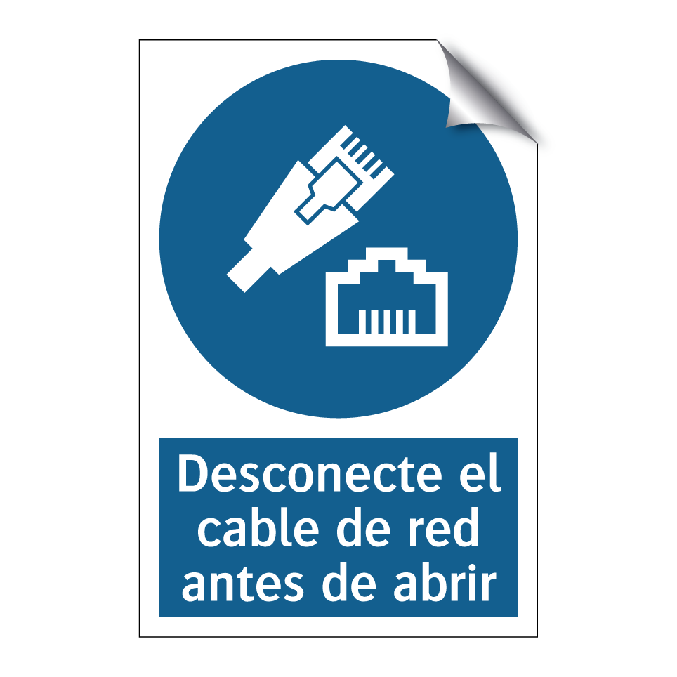 Desconecte el cable de red antes de abrir