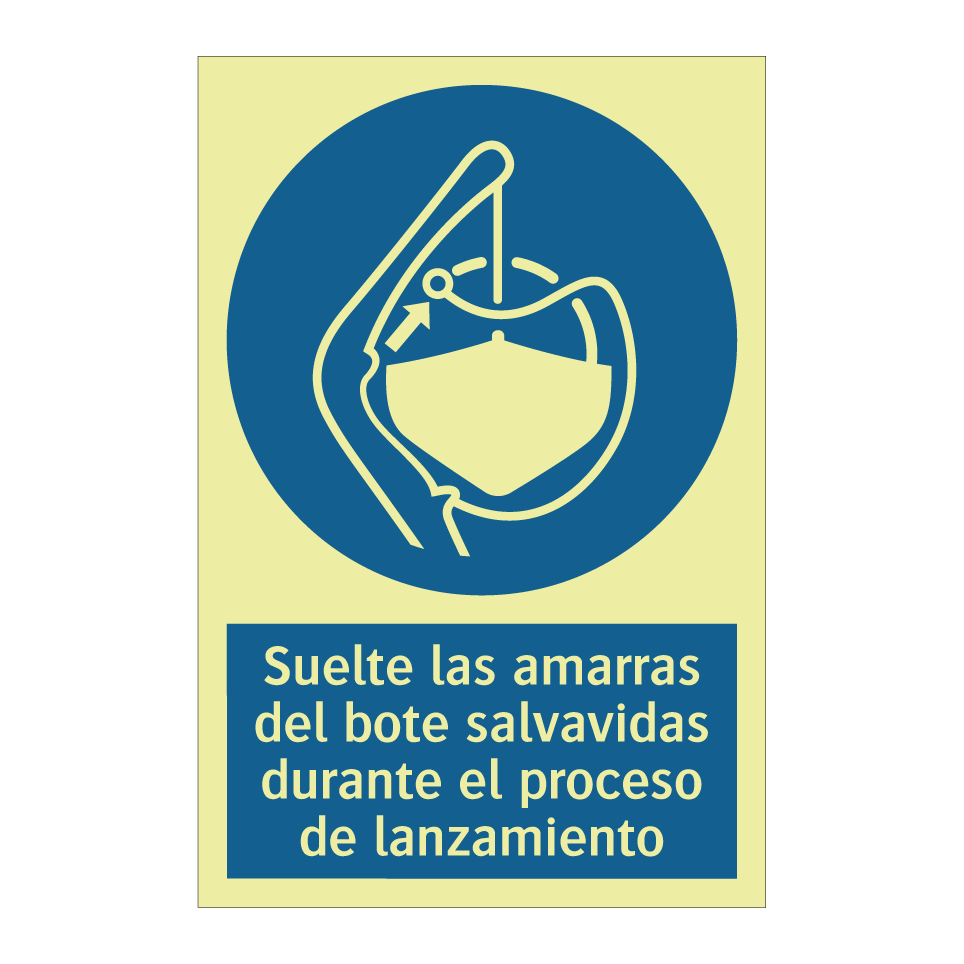Suelte las amarras del bote salvavidas durante el proceso de lanzamiento