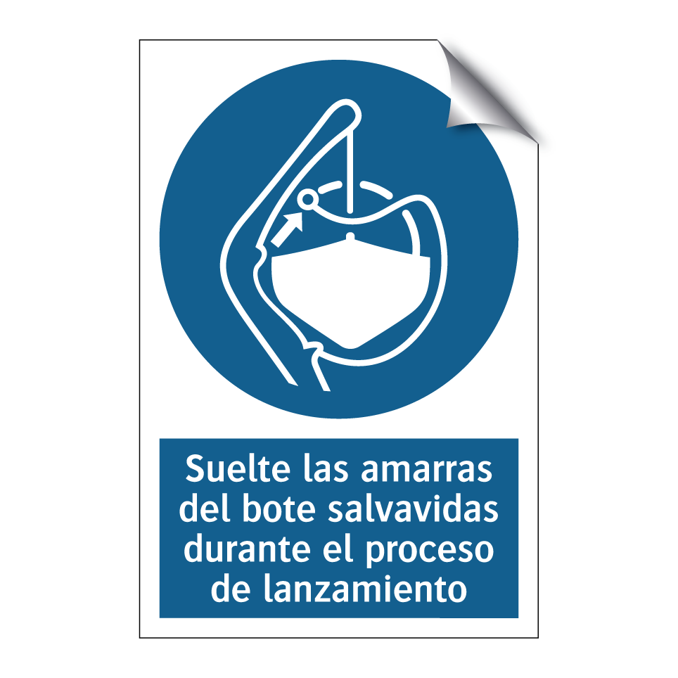 Suelte las amarras del bote salvavidas durante el proceso de lanzamiento